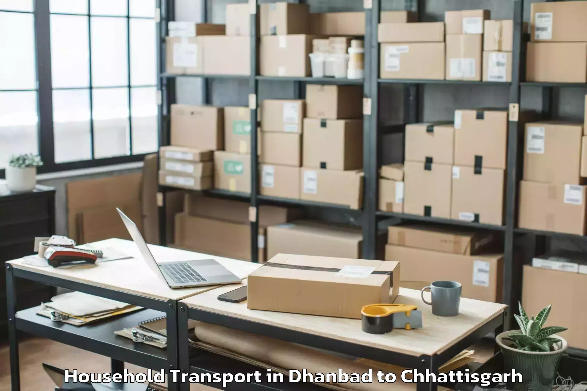 Book Dhanbad to Gariyaband Household Transport